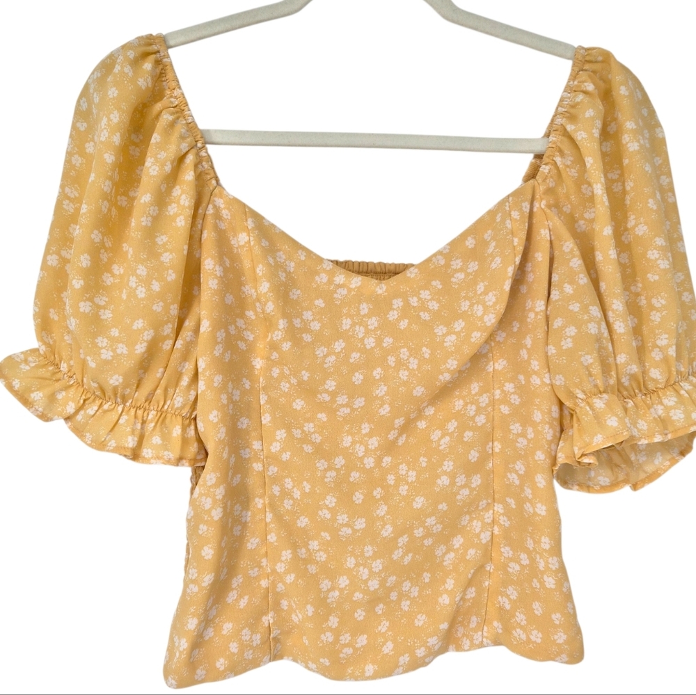 Abercrombie & Fitch Yellow Floral Top